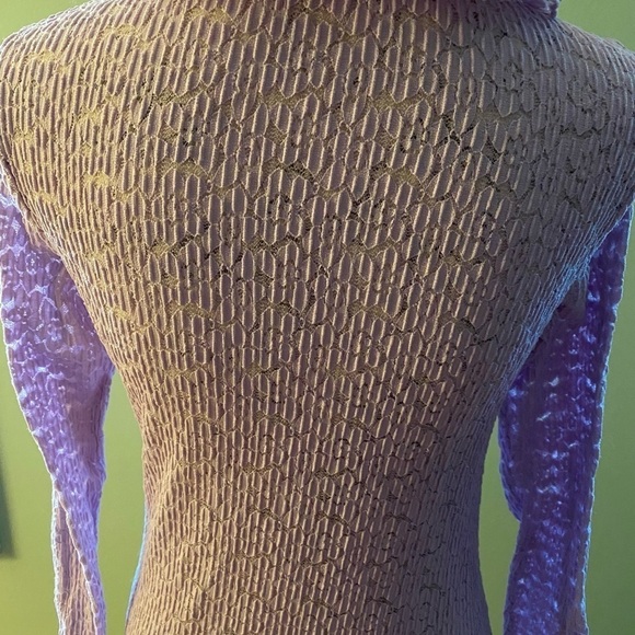 Women’s Purple Slightly Sheer Top with Ruffle Detail Size Small - Picture 2 of 5